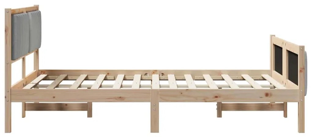 Ágykeret Barna és világosszürke 140 x 200 cm Tömör fenyőfa