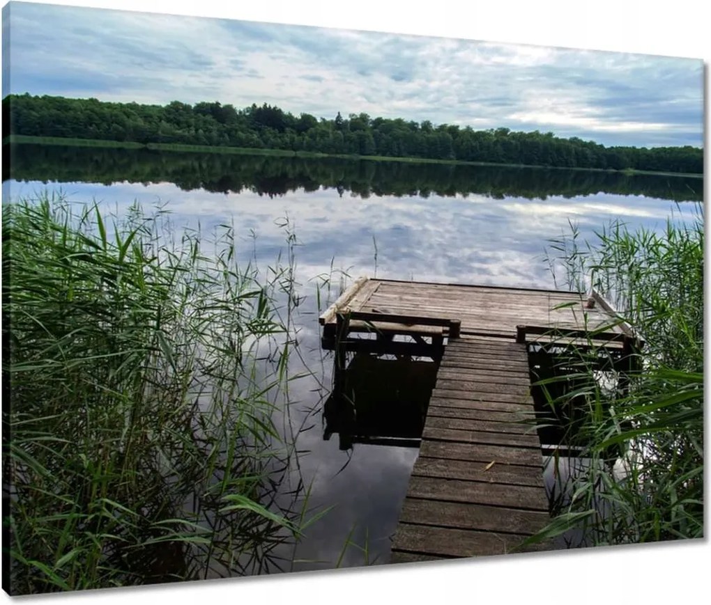 Vászonkép 80x60 Híd a horgász számára