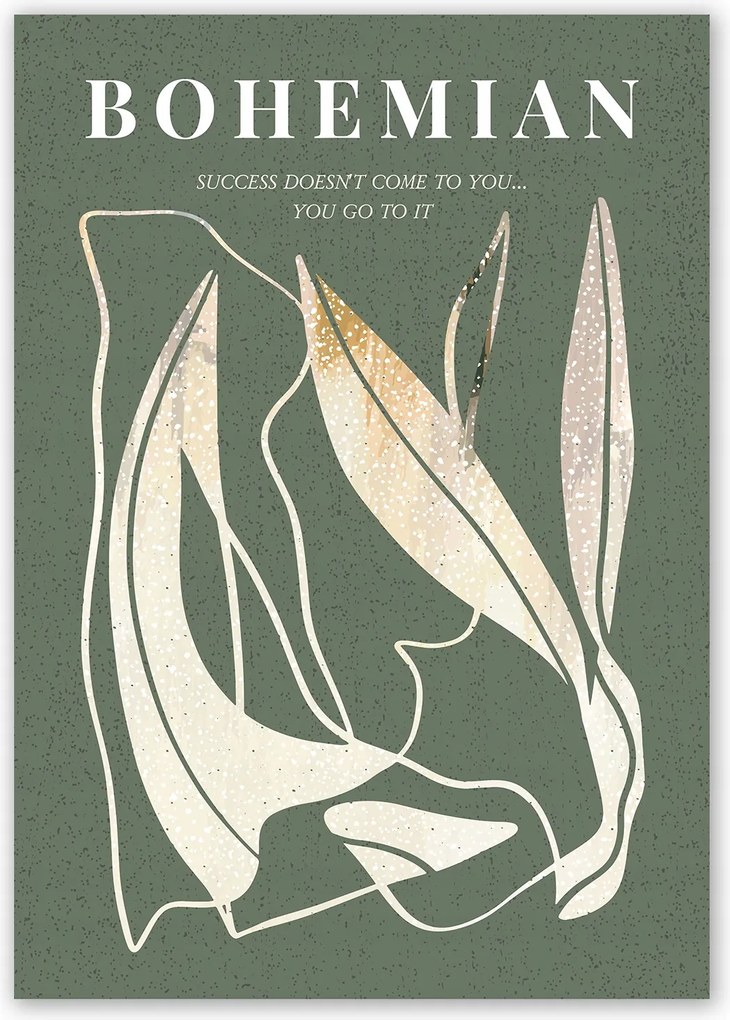 Boho absztrakt Zöld Poszter A1 59,4x84cm#W13