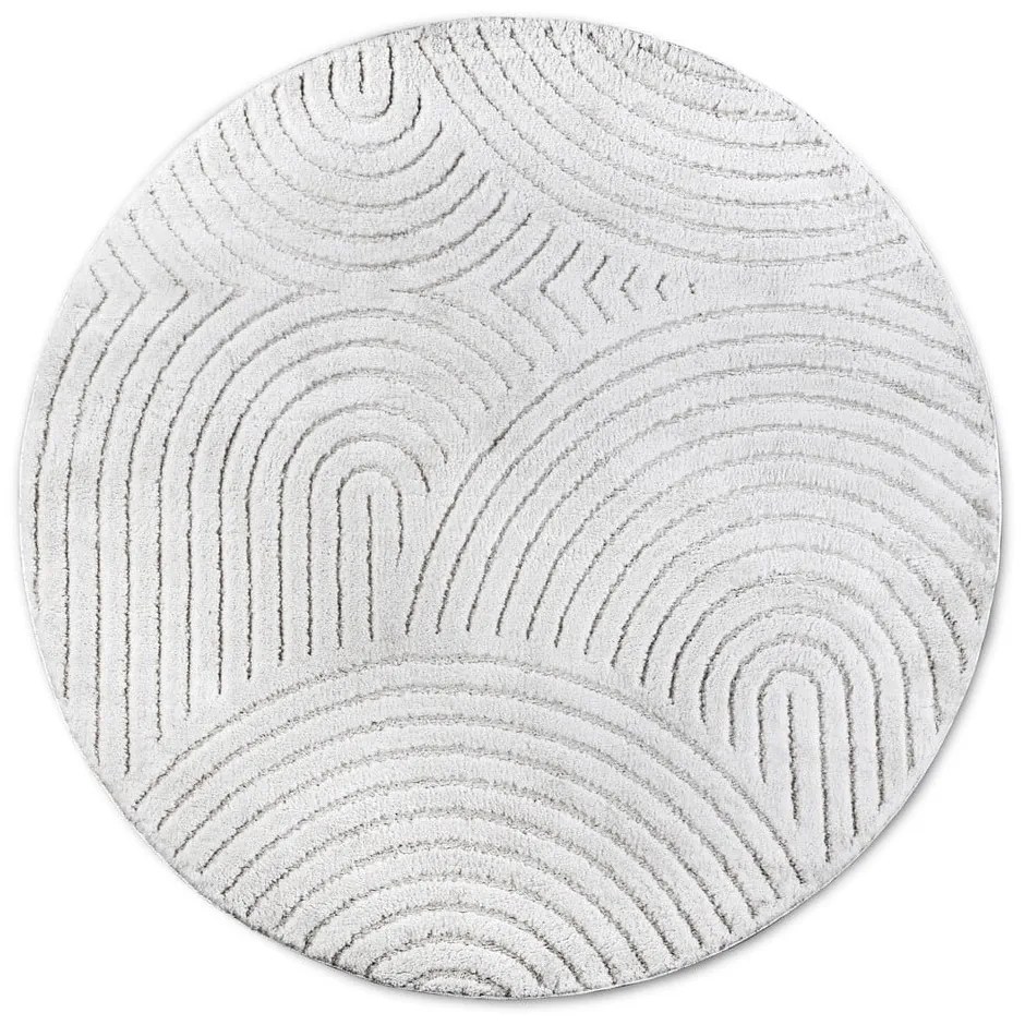 Fehér kerek szőnyeg ø 200 cm Panglao New York White – Elle Decoration