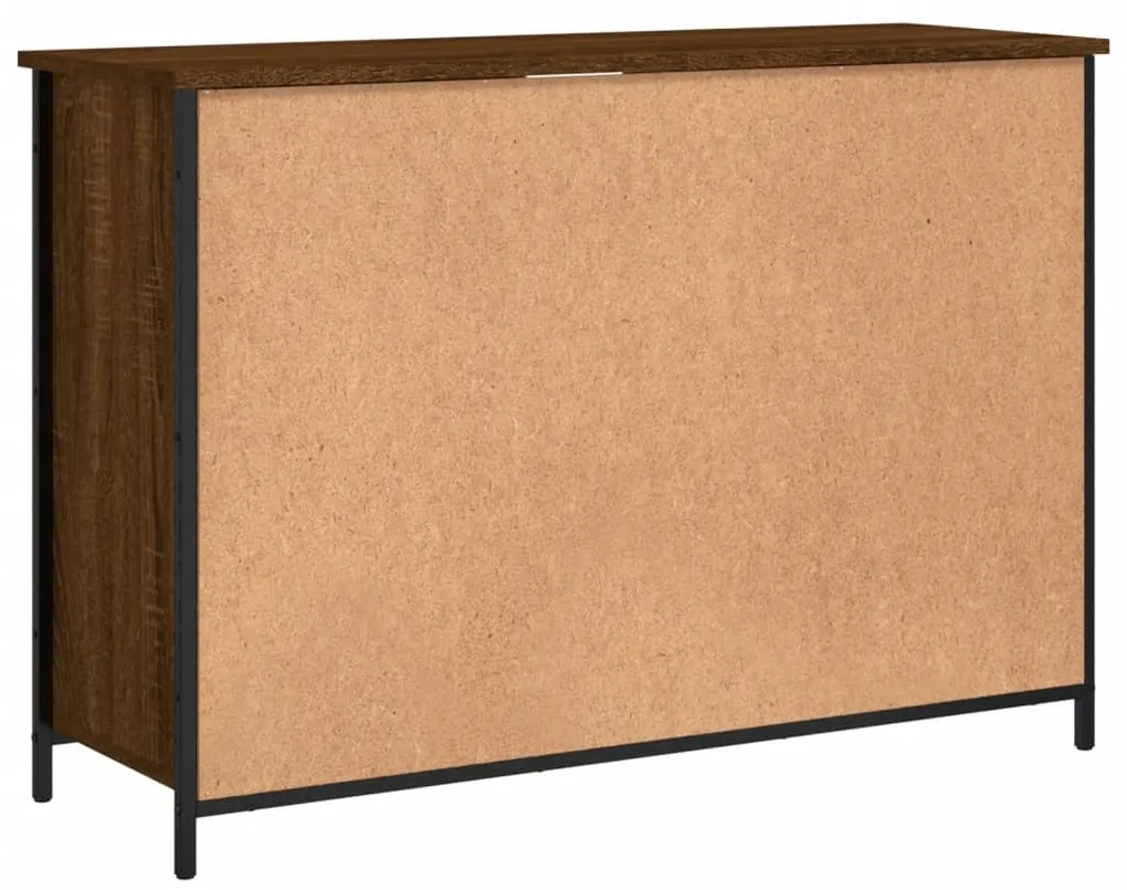 barna tölgy színű szerelt fa tálalószekrény 100 x 35 x 70 cm