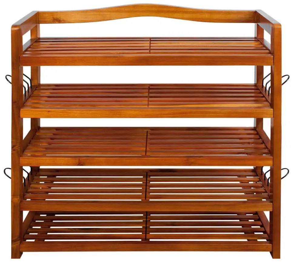 RUSTIC cipőtartó polc, 5 polc, 95x26x82cm, természetes barna Casaria