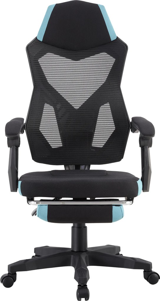 Irodai/gamer szék, fekete/neomint, teherbírás 150 kg, JORIK NEW