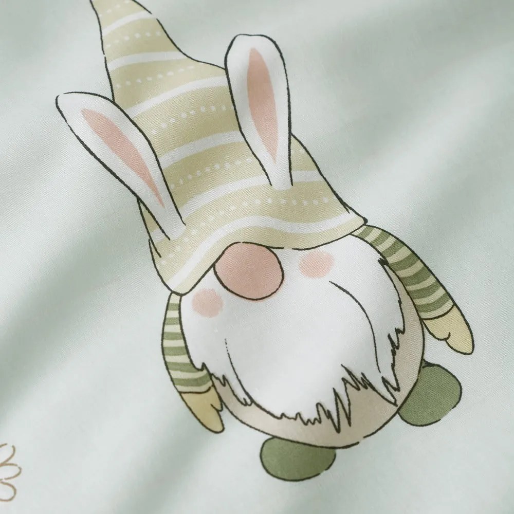 Világoszöld kétszemélyes hosszabbított ágyneműhuzat 230x220 cm Spring Gonks – Catherine Lansfield