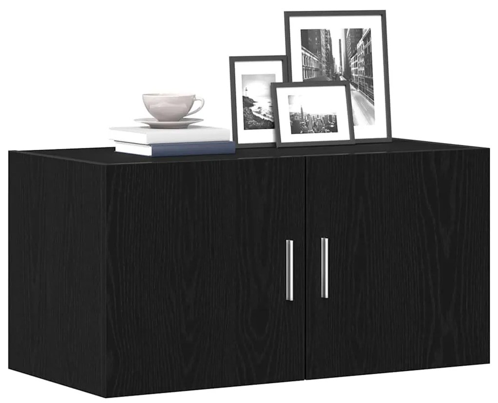 fekete tölgy színű szerelt fa faliszekrény 80 x 39 x 40 cm