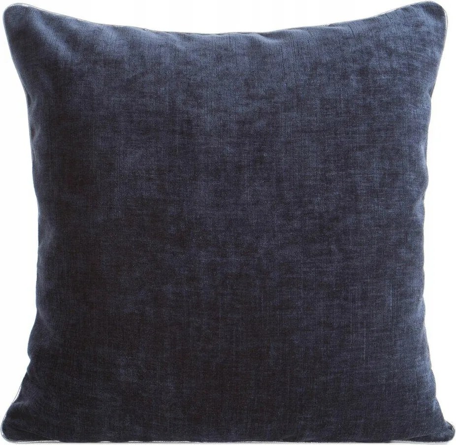 Mary párnahuzat 45x45 sötétkék-ezüst szegély klasszikus elegáns nappaliba