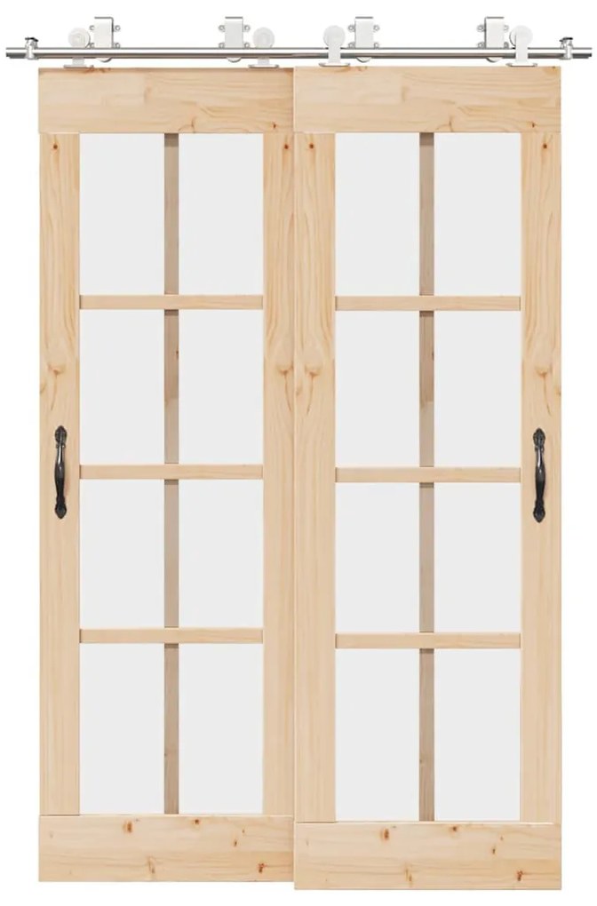 ezüstszínű rozsdamentes acél tolóajtó fémszerelék készlet 183cm