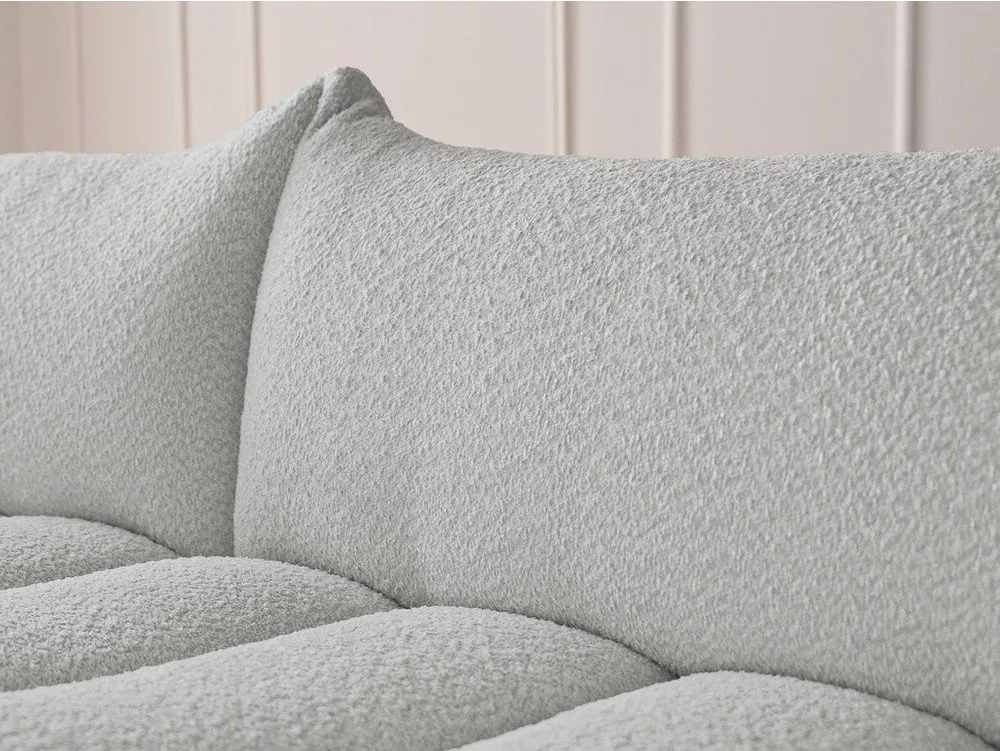 Világosszürke buklé sarokkanapé (bal oldali-heverő résszel) Azra – Bobochic Paris