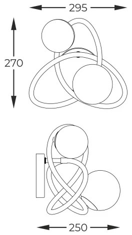 Zuma Line MB4922-2-EBGN - Fali lámpa NISYRO 2xG9/3,5W/230V fekete