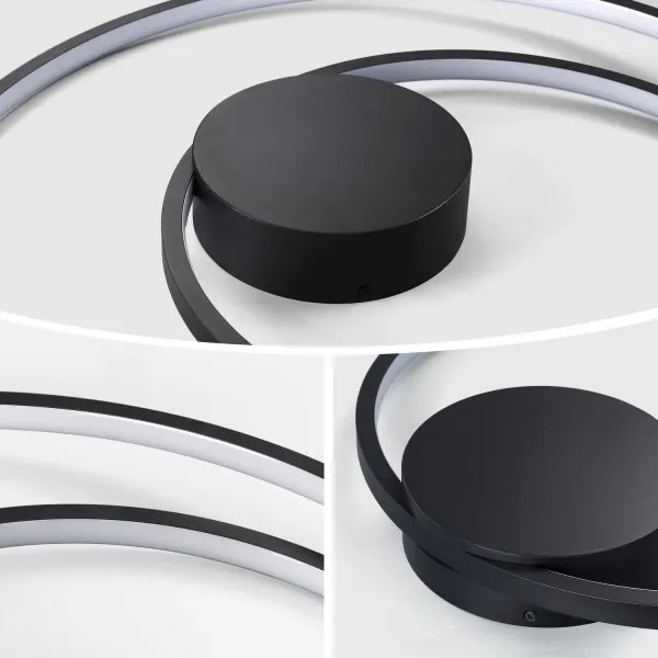 Brilagi- LED dimmelhető mennyezeti lámpa TWISTER LED/48W/230V Ø 50 cm fekete +távirányító