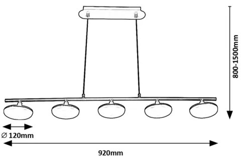Rabalux 72240 - LED Csillár zsinóron MADI 5xLED/4W/230V 3000K