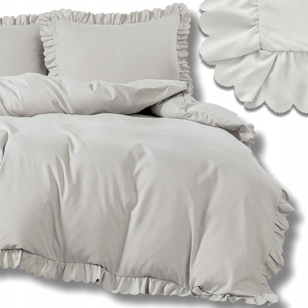 Fodros Ágyneműhuzat 160x200 +2 Párnahuzat Fodros Ágyneműhuzat Garnitúra