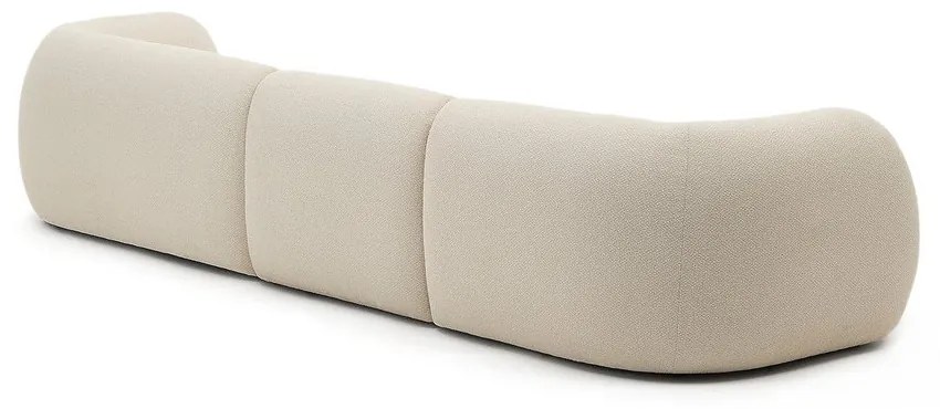 Krémszínű zsenília sarokkanapé (jobb oldali-heverő résszel) Martina – Kave Home