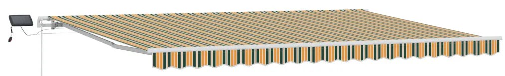 Kézi Behúzható Napellenző LED-del Zöld és Sárga 500x300 cm