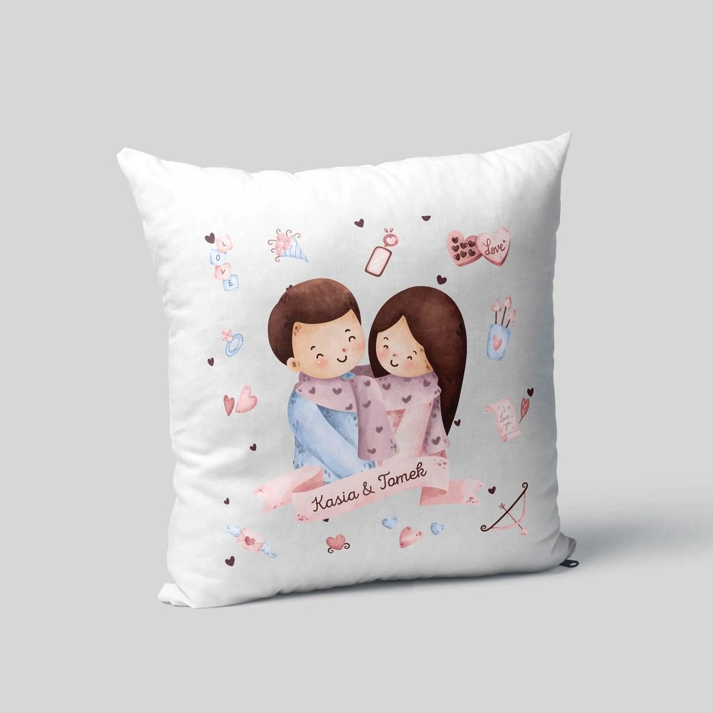 Személyre szabott párna ajándék Valentin-napi Párkapcsolat Évfordulójára