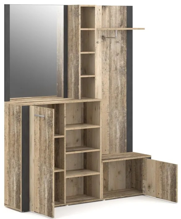 Előszolbabútor Világos Öregtölgy / Antracit Színben. Barry