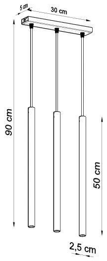 Sollux SL.1526 - Csillár zsinóron PASTELO 3xG9/8W/230V piros