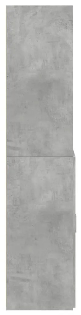 betonszürke szerelt fa magasszekrény 70 x 42,5 x 185 cm