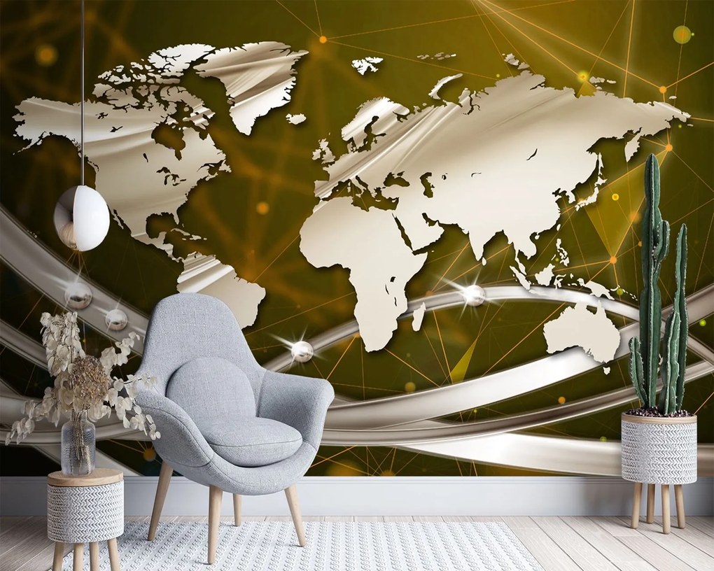 Gario Fotótapéta Kontinensek körvonalai Anyag: Vlies, Méret: 100 x 70 cm