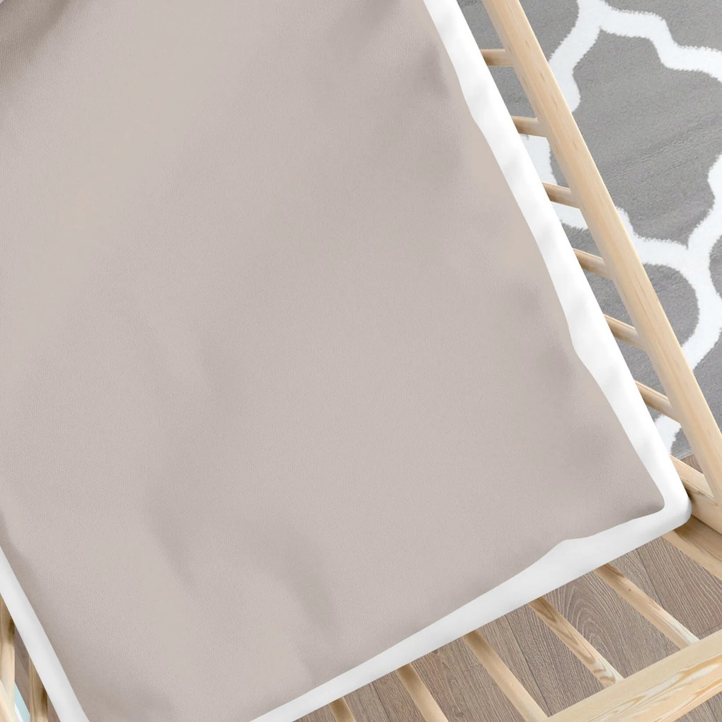 Goldea gyermek pamut ágyneműhuzat kiságyba - szürkésbarna 90 x 130 és 40 x 60 cm