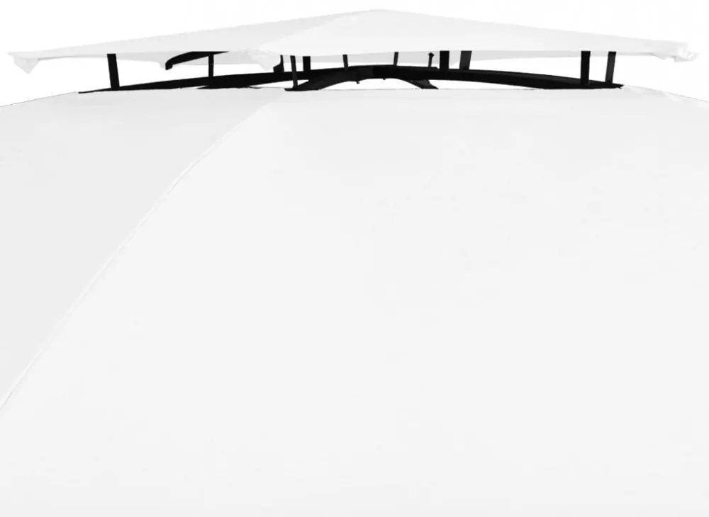 fehér kerti pavilon függönyökkel 360 x 312 x 265 cm 180 g/m²