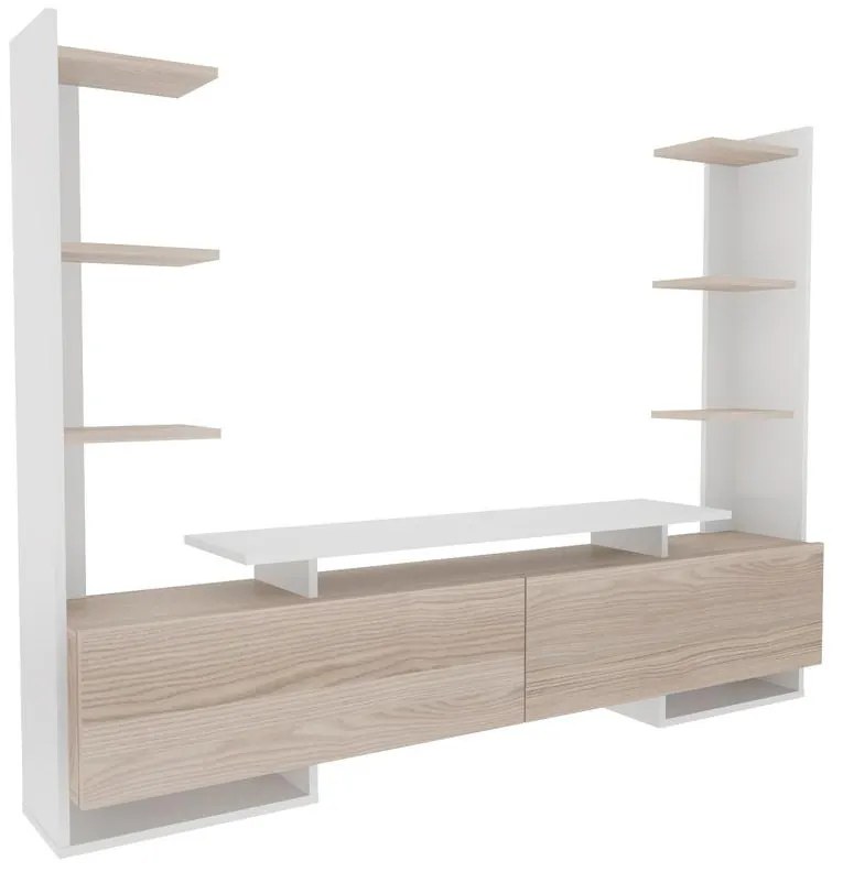 TV szekrény Ava - White, Oak