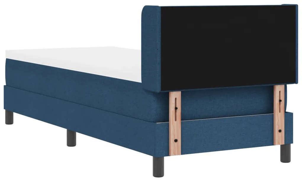 Boxspring ágy matraccal, kék színben, 80 x 200 cm, szövet