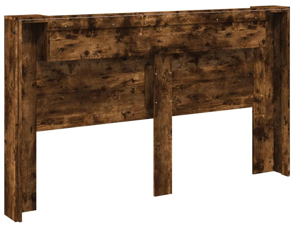 Fejtámla polcokkal Füstölt tölgy 180 x 16,5 x 103,5 cm Faanyag