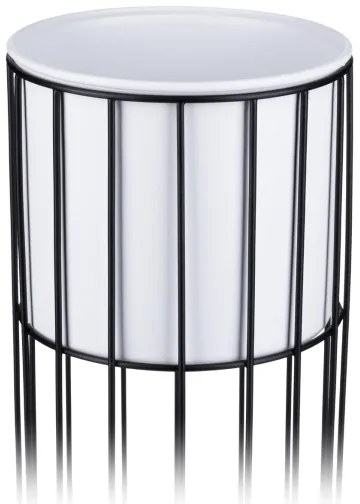 Fém virágcserép LOFT 42x20 cm fekete/fehér