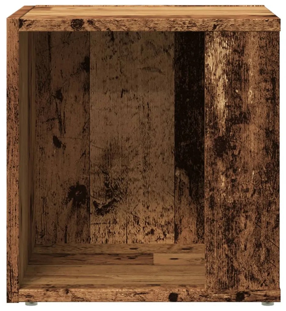antik fa színű szerelt fa kisasztal 33 x 33 x 34 cm