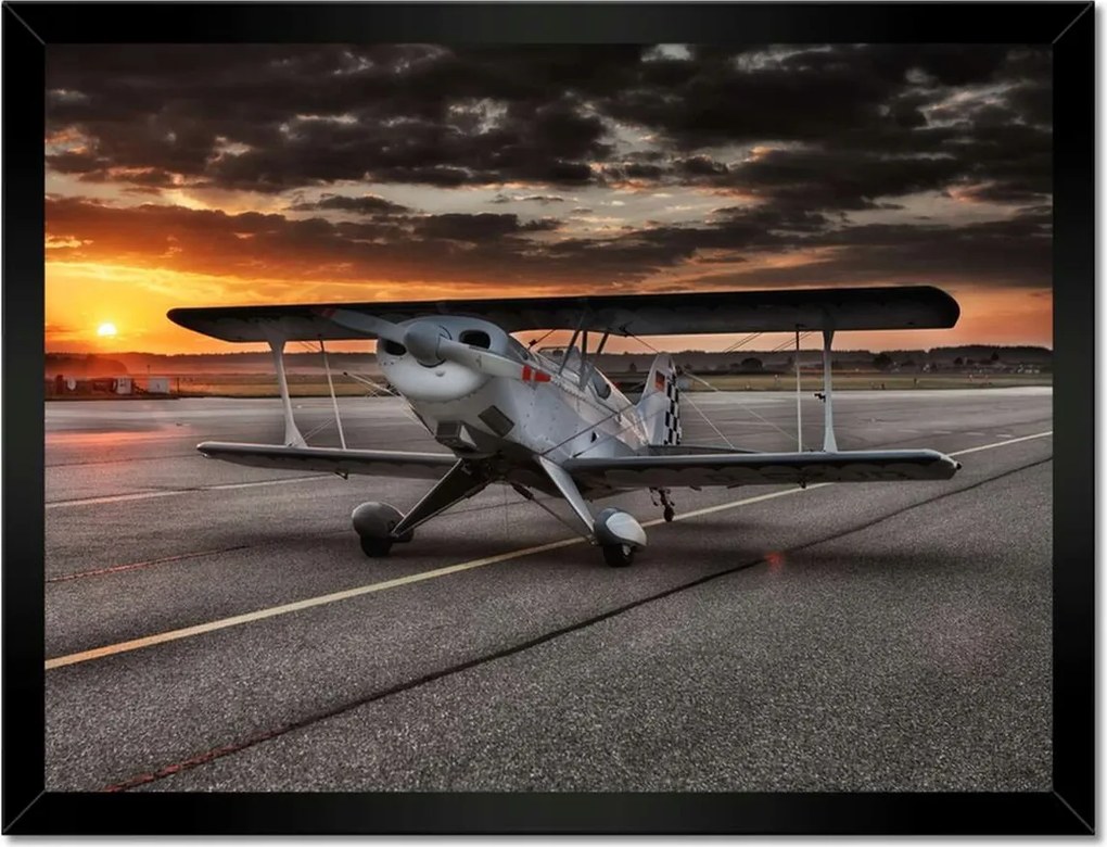 Poszterek keretben 40x30 Repülőgép naplemente