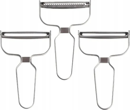 Zöldséghámozó rozsdamentes acélból, 3 darabos készlet