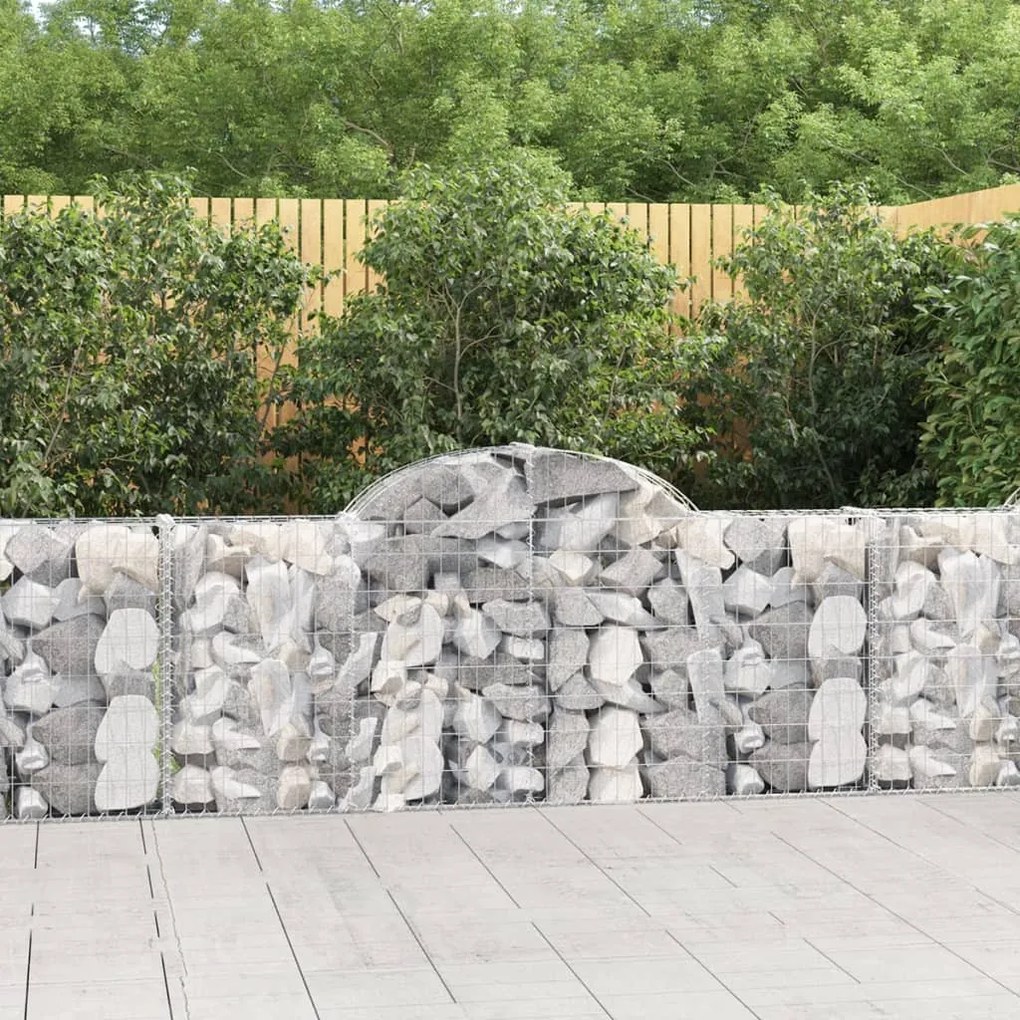 Íves horganyzott vas gabion kosár 200x30x80/100 cm