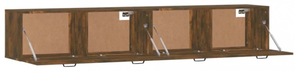 2 db füstös tölgy színű szerelt fa faliszekrény 100x36,5x35 cm