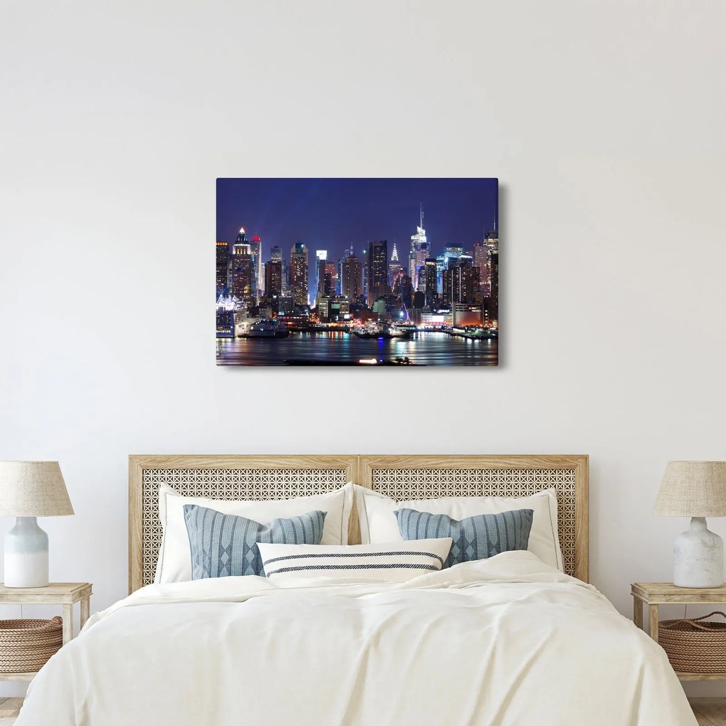 Kép - New York-i felhőkarcolók megvilágítva (90x60 cm)