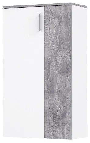 ETON cipős szekrény, fehér/szürke betonhatású
