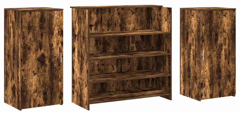 recepciós pult füstös tölgy 200x50x103,5 cm szerelt fa