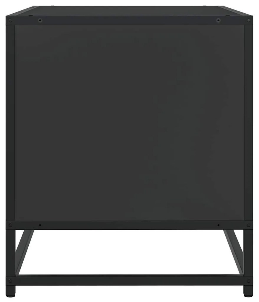 fekete szerelt fa és fém TV-szekrény 61x40x46 cm