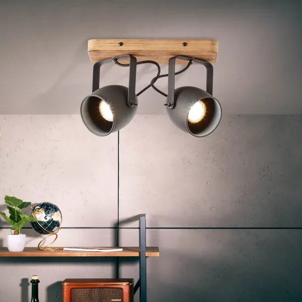 Brilliant - CROWTON spotlámpa 2xGU10/6W/230V fenyő