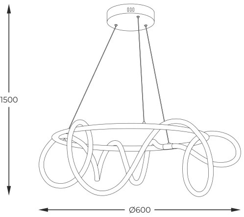 Zuma Line 20006PL-BK - LED Csillár zsinóron BALBO LED/58W/230V 3000/4000/6000K
