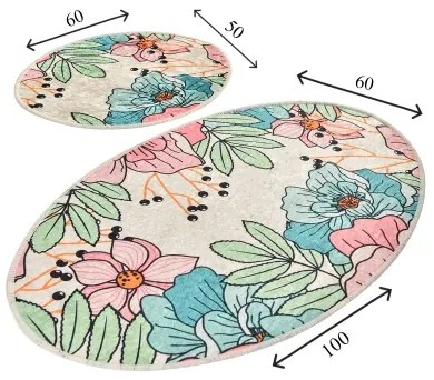 KÉSZLET 2x SPRING fürdőszobai szőnyeg 60x100 cm, színes