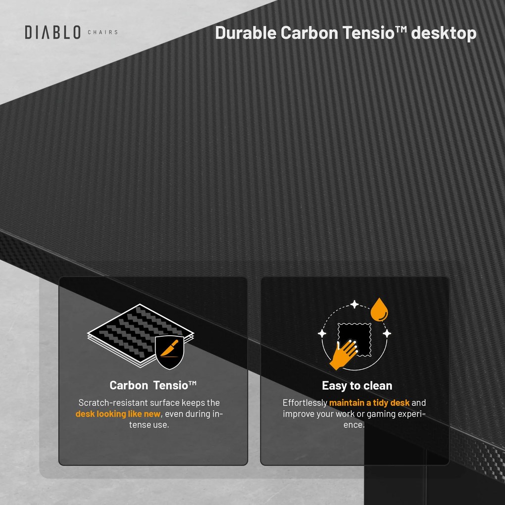 Elektromosan magasságban állítható íróasztal 110 cm fekete: Diablo X-Tensio 1100
