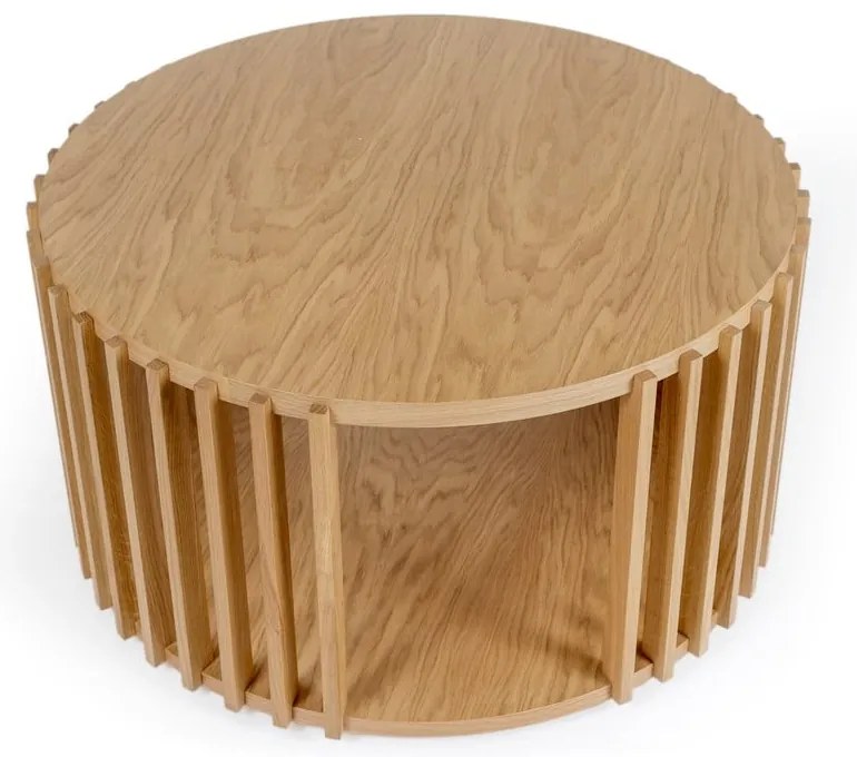 Drum tölgyfa dohányzóasztal, ø 83 cm - Woodman