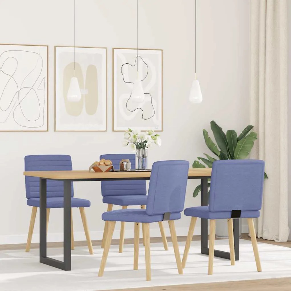 vidaXL étkezőszékek 4 db Jeans kék szövet