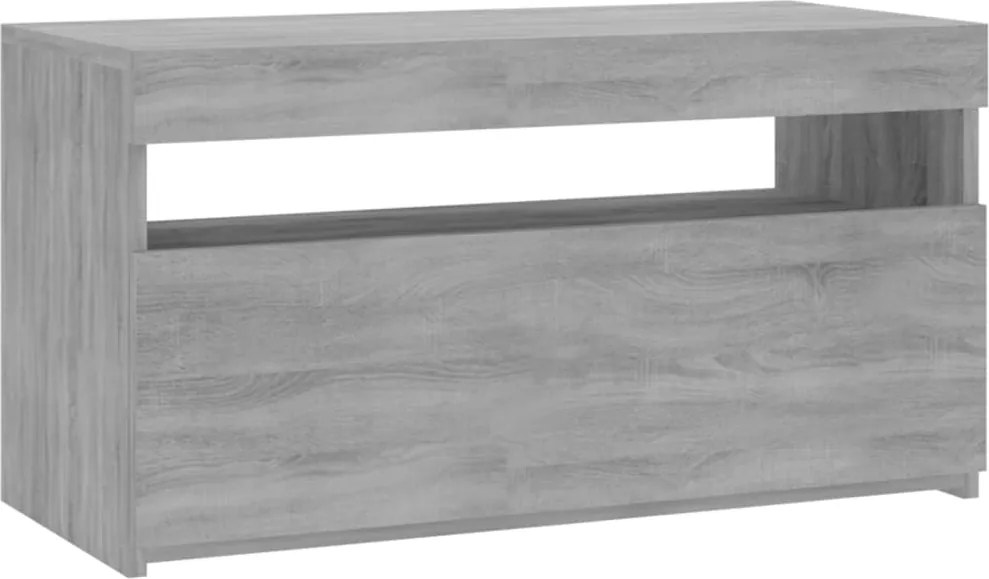 vidaXL szürke sonoma színű TV-szekrény LED-világítással 75x35x40 cm