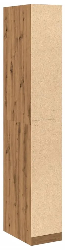 kézműves tölgy színű szerelt fa ruhásszekrény 30 x 50 x 200 cm