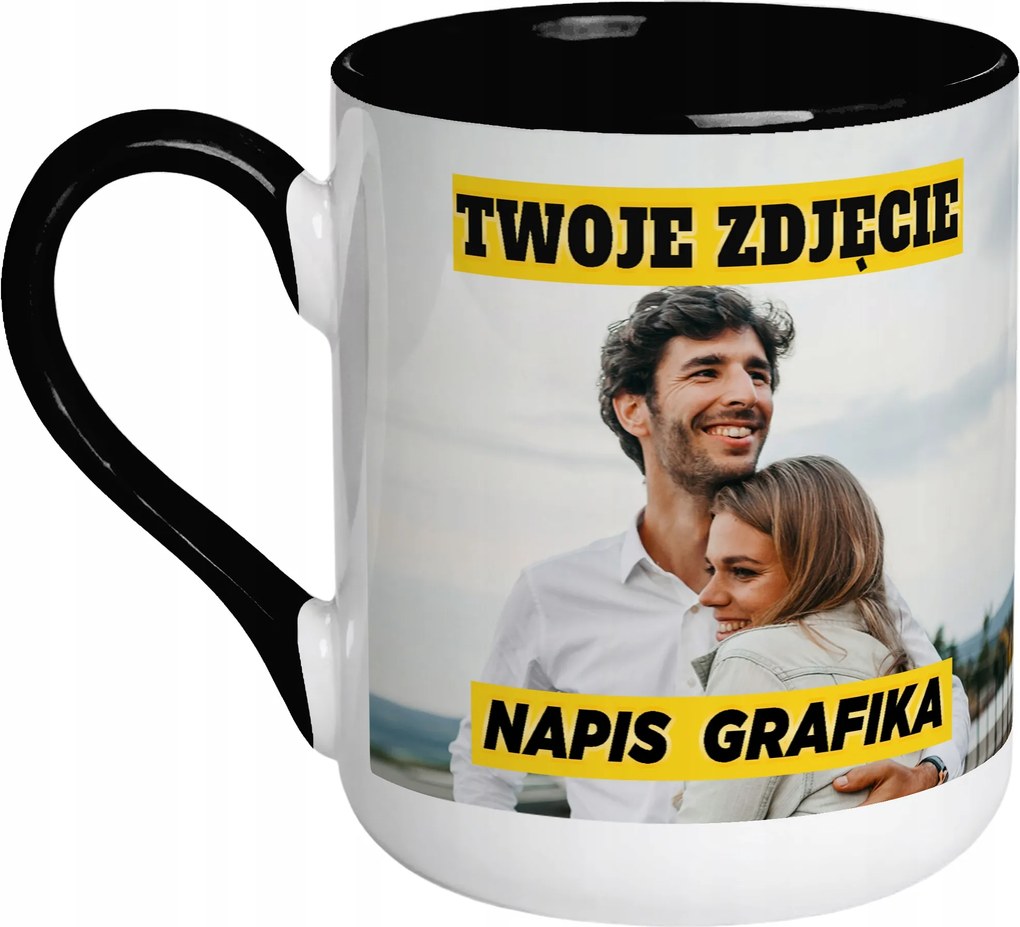 Kávés bögre Fekete Saját Fényű Felirattal Nyomtatott Személyre szabott