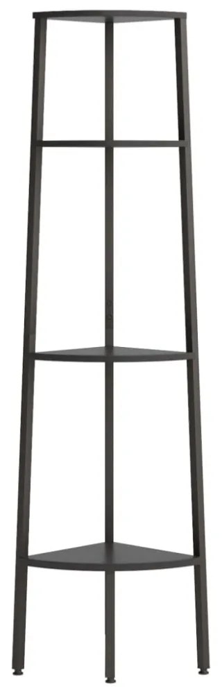 4 szintes fekete sarokpolc 45,5 x 31,5 x 150 cm