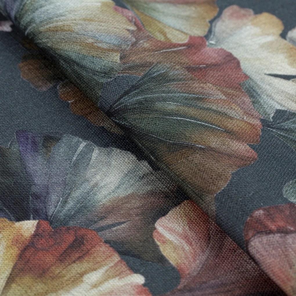 Párnahuzat 60x60 ginkgo levél sötétkék alapon