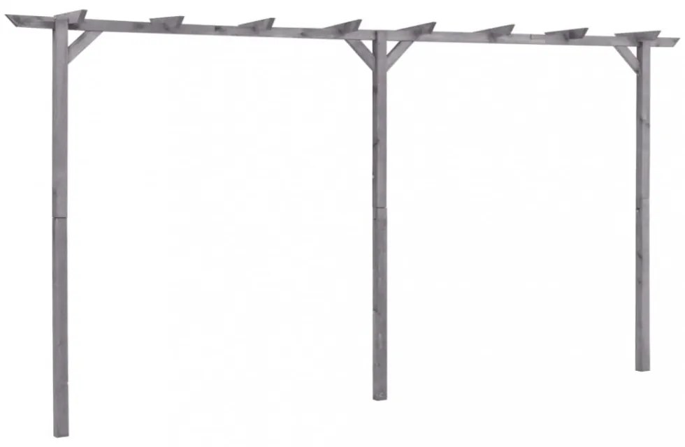 szürke impregnált fenyőfa kerti pergola 400 x 40 x 205 cm